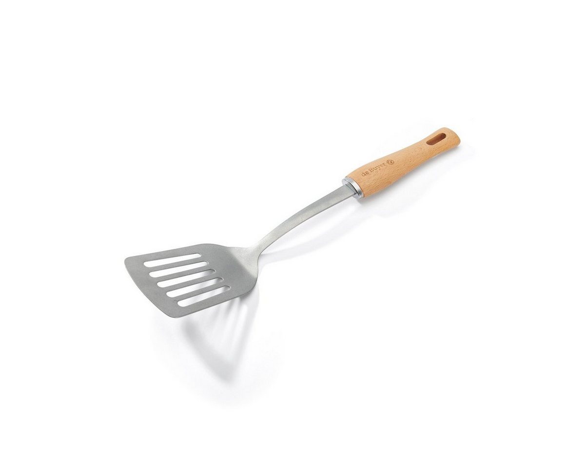 de Buyer Pfannenwender B Bois Utensilien, B Bois Wender geschlitzt - Edelstahl mit Holzgriff