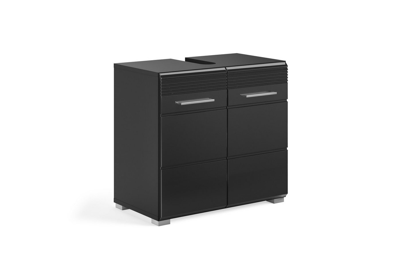 freiraum Waschbeckenunterschrank Linus in Schwarz Hochglanz - 60x56x34cm (BxHxT) Bild 2