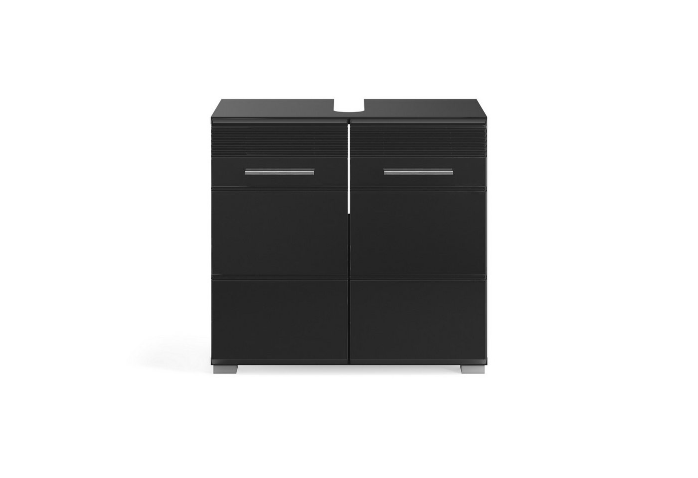 freiraum Waschbeckenunterschrank Linus in Schwarz Hochglanz - 60x56x34cm (BxHxT) Bild 5