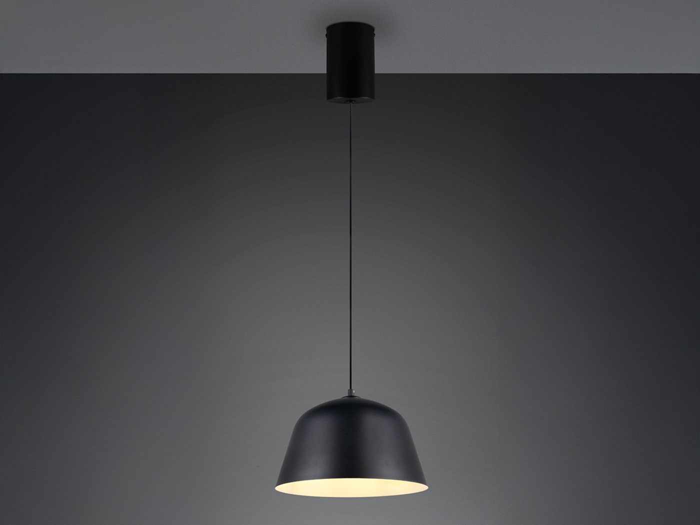 Reality Leuchten LED Pendelleuchte höhenverstellbar Metall Schwarz Ø 30cm, Dimmfunktion, LED wechselbar, warmweiß, Esstisch-lampen & Küchenlampe-n hängend einflammig inkl. Leuchtmittel Bild 3