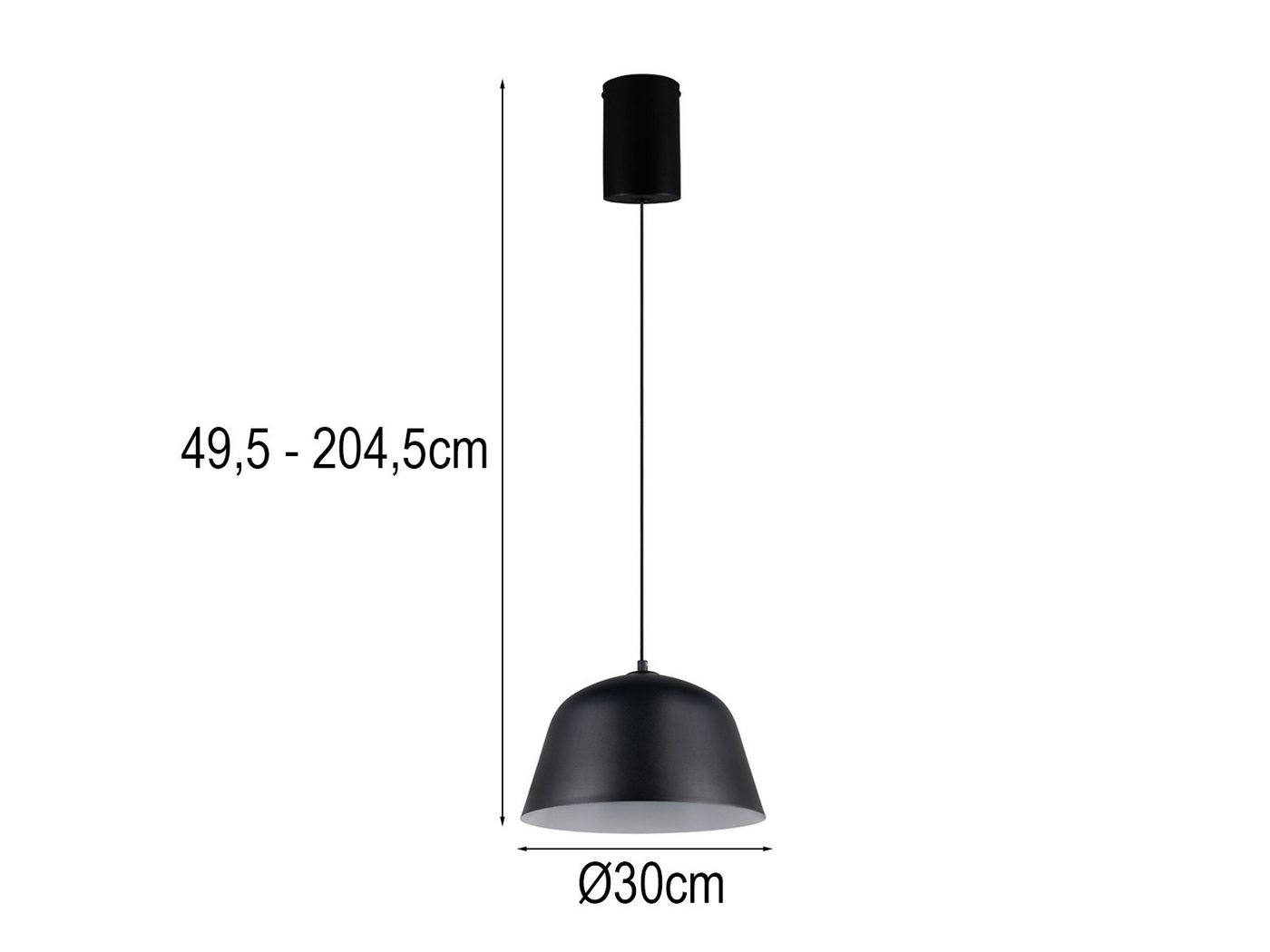 Reality Leuchten LED Pendelleuchte höhenverstellbar Metall Schwarz Ø 30cm, Dimmfunktion, LED wechselbar, warmweiß, Esstisch-lampen & Küchenlampe-n hängend einflammig inkl. Leuchtmittel Bild 4