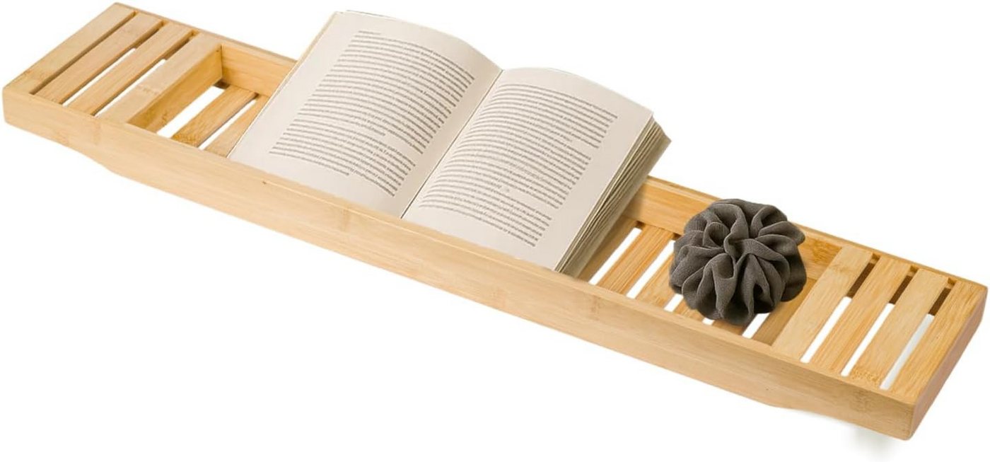Youyijia Badewannenablage Badewannenablage aus Bambus 70 x 14,5 x 5 cm Bild 5