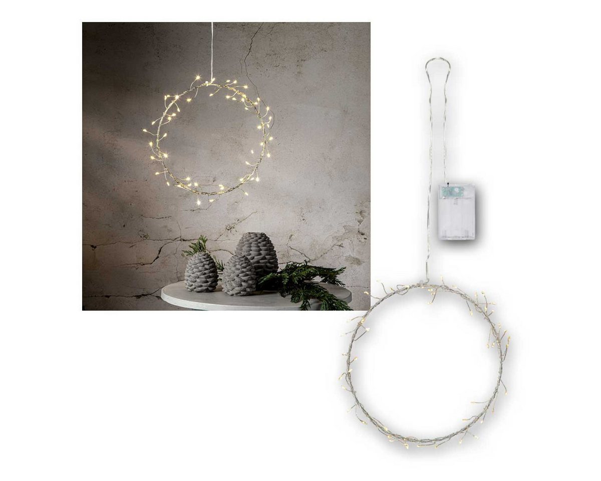 STAR TRADING LED Fensterleuchter Fensterhänger POPPY Ø20cm Ring, 50 LED warmweiß, warmweiß