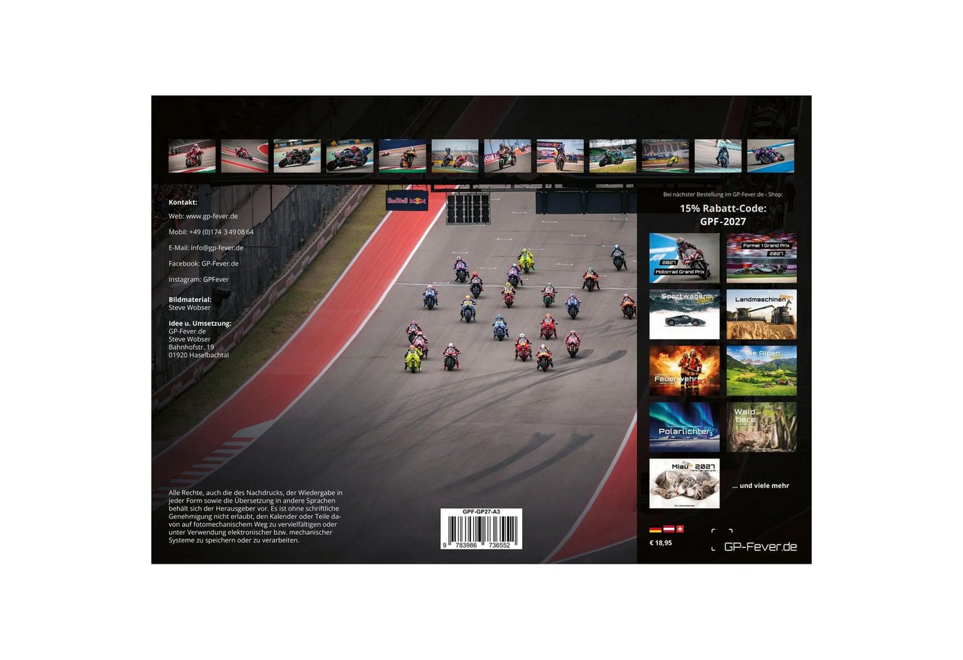 Wandkalender Motorrad Grand Prix 2027 - Kalender, MotoGP DIN A3 Bild 5