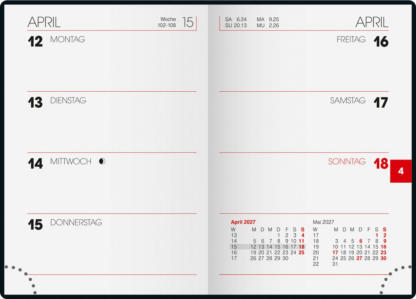 BRUNNEN Taschenkalender 2027 BRUNNEN Taschenkalender7x10cm sort 2S/1W Bild 3