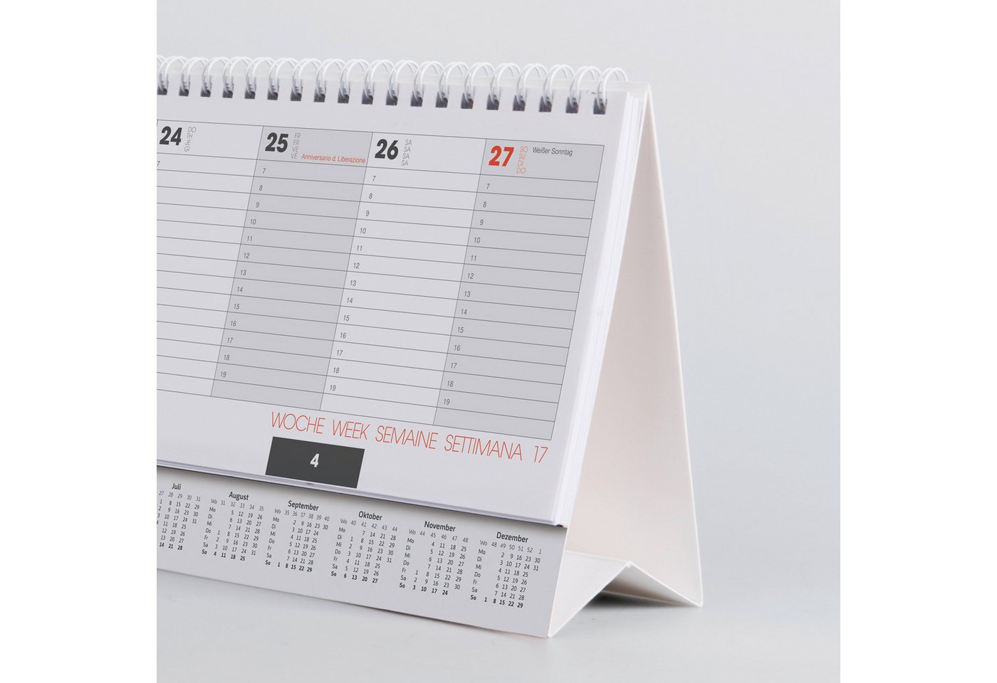 BRUNNEN Schreibtischkalender 2027 BRUNNEN Querterminbuch30x11cm sw 2S/1W