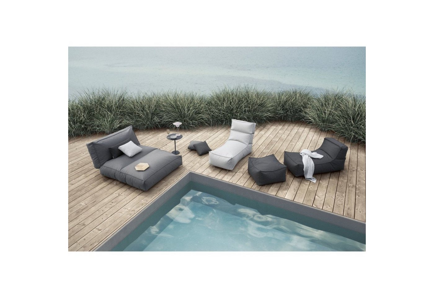 blomus Gartenlounge-Hocker All Year Schutzhülle für Hocker STAY hellgrau 6204