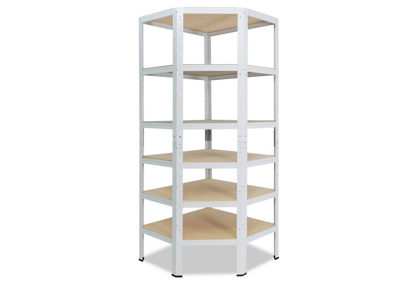 shelfplaza Eckregal HOME, 180x60x30cm weiß, Metall Eckregal stehend mit 6 Böden Bild 5