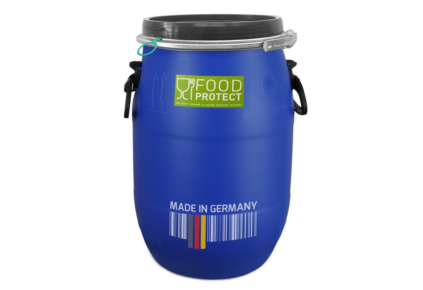 Plasteo Regentonne 30L Deckelfass lebensmittelecht FDA-Zulassung UN-Zulassung, 30 l, (2-tlg) Bild 4