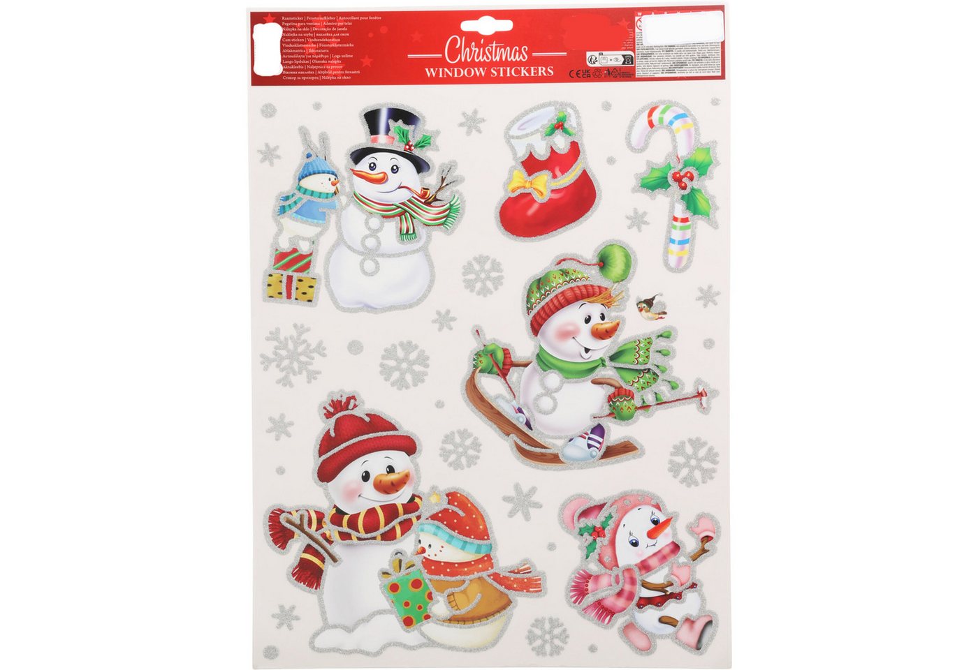 Annastore Fensterdekoration 4 x Bögen Selbstklebende Fensterbilder für Weihnachten Fenstersticker, Fensteraufkleber, 42 x 30 cm (pro Bogen) Bild 4
