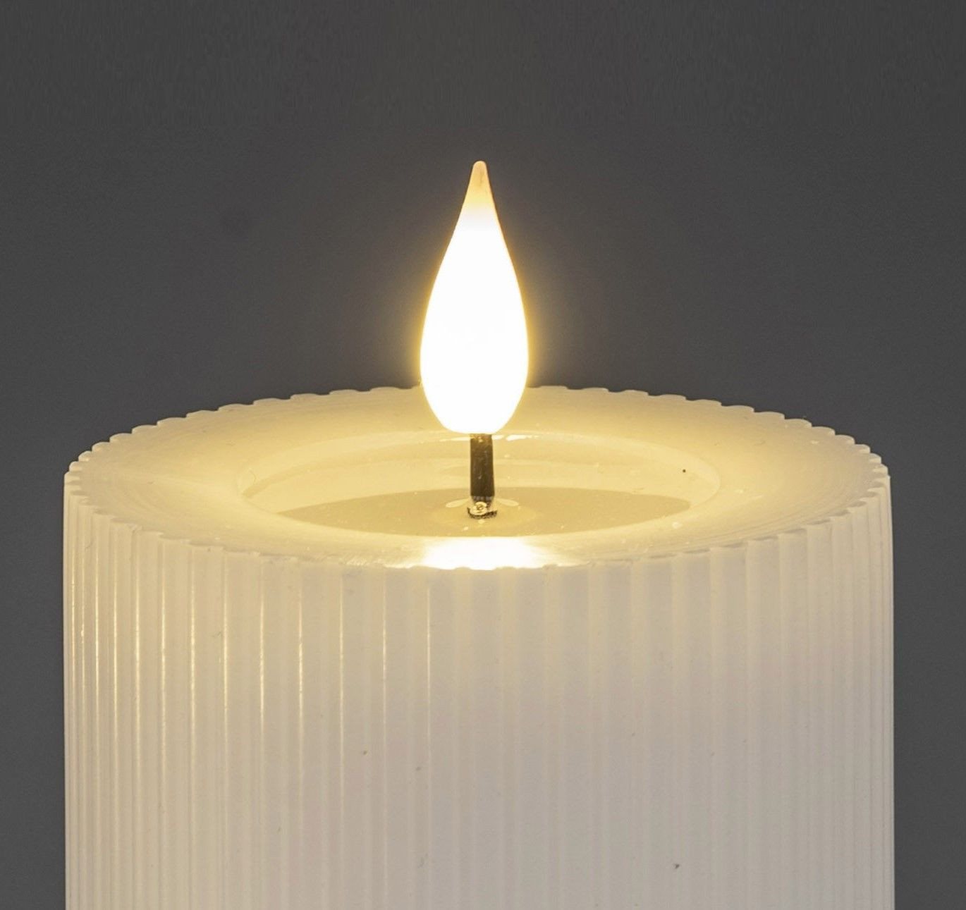 formano LED-Kerze Streifen, LED, Mit Timerfunktion, Weiß, Rillen, H: 10cm