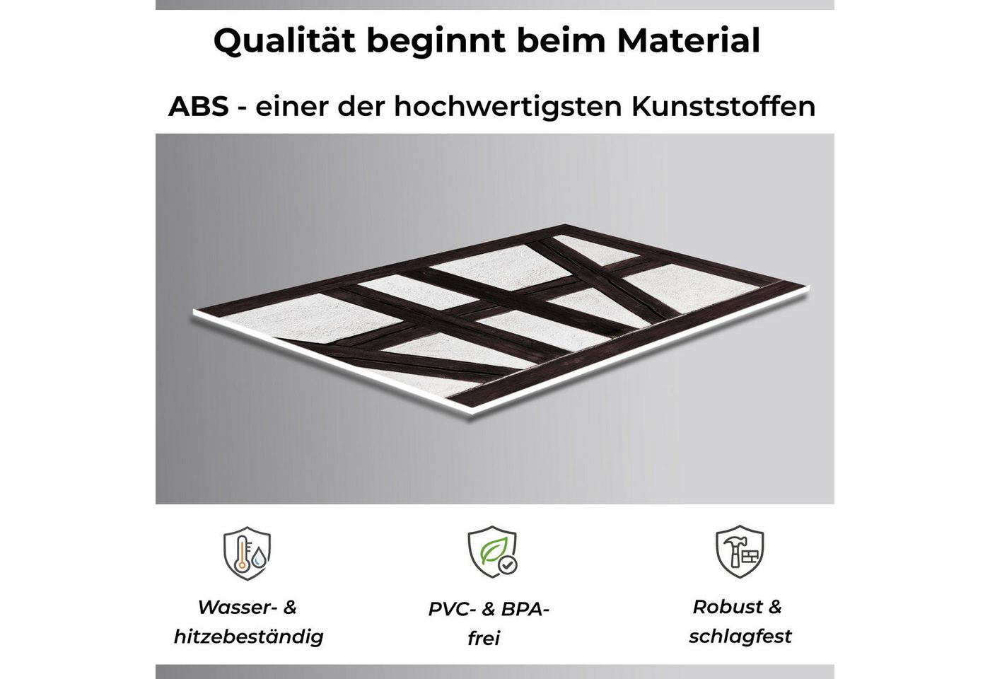 Rodnik Küchenrückwand Spritzschutz Fachwerkwand matt, monolithische ABS-Platte mit Direktdruck, formstabil und langlebig Bild 2