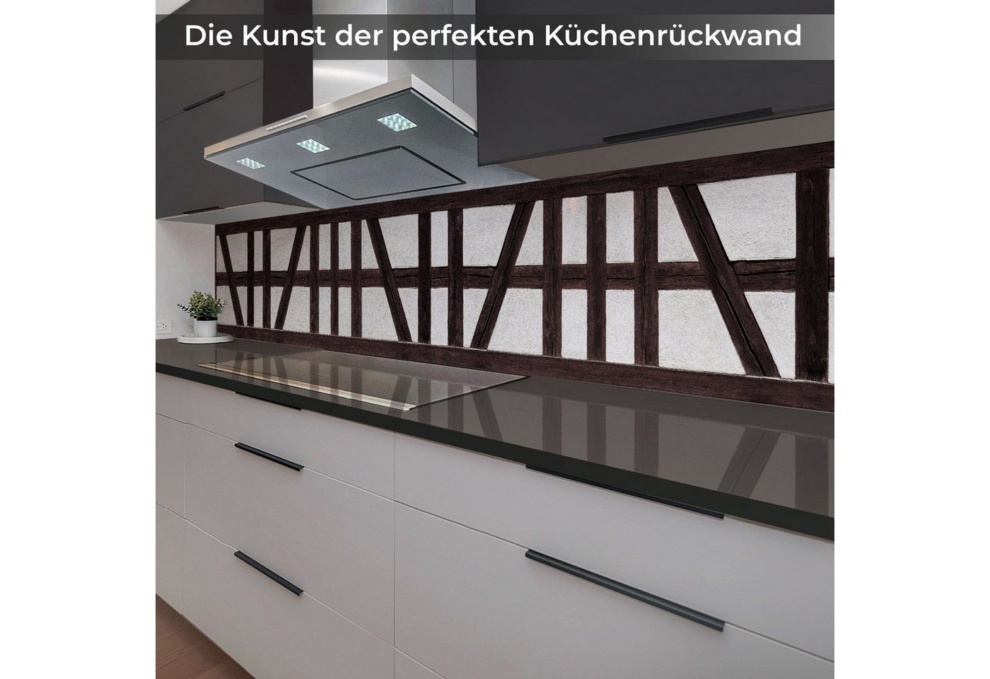 Rodnik Küchenrückwand Spritzschutz Fachwerkwand matt, monolithische ABS-Platte mit Direktdruck, formstabil und langlebig Bild 3