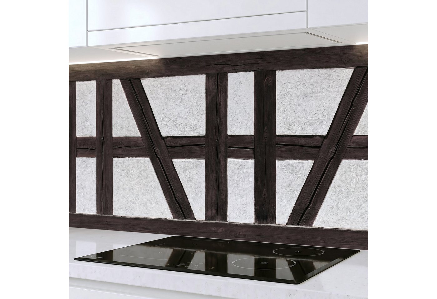 Rodnik Küchenrückwand Spritzschutz Fachwerkwand matt, monolithische ABS-Platte mit Direktdruck, formstabil und langlebig Bild 4