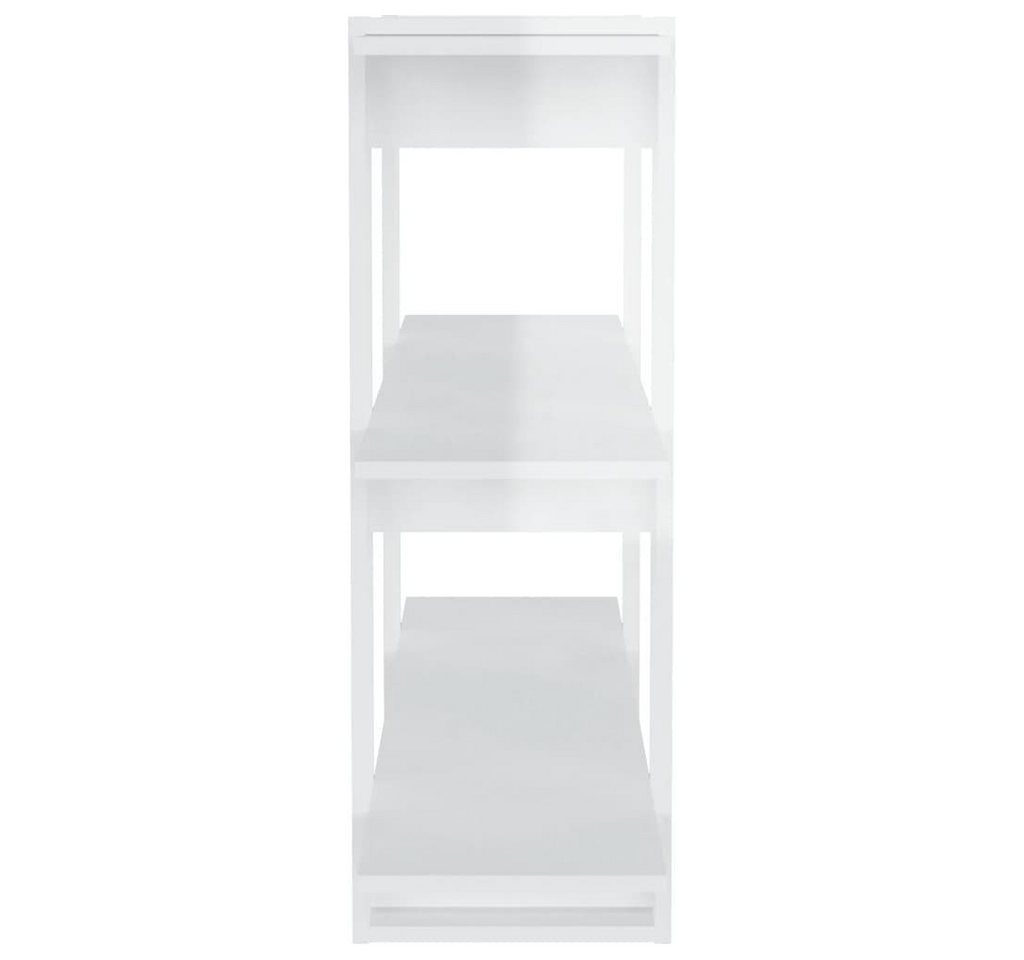 furnicato Bücherregal 100x30x87 cm Hochglanz-Weiß aus Holzwerkstoff, 1-tlg., Stabiler Raumteiler mit viel Stauraum für Flure und Wohnbereiche Bild 4