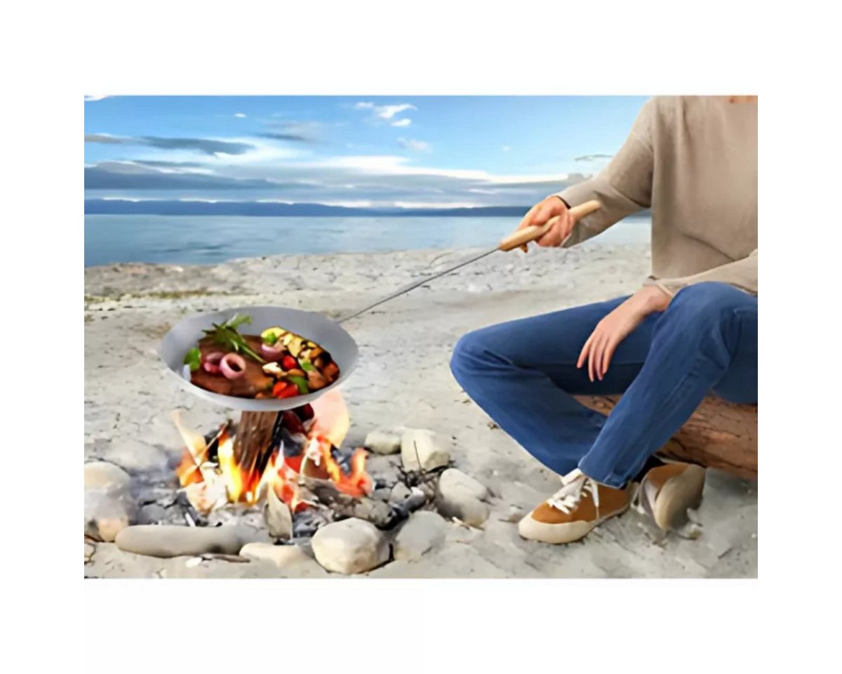 COFI 1453 Grillpfanne Grill Pfanne Camping mit 65 cm langem Griff