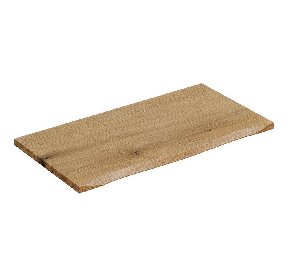 Lomadox Waschtisch NEWPORT-56-EVOKE, 60 cm, Eiche mit gerillter Front, Waschtischplatte mit Baumkantenoptik Bild 2
