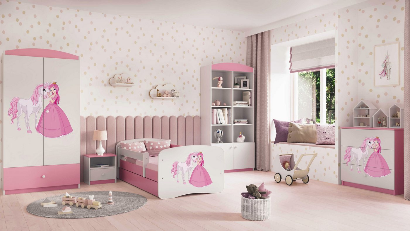 Raumhirsch Furniture Kinderregal Kinderkommode mit Motiven für Mädchen, Spielzeugregal mit Schubladen - Kinderzimmermöbel, stabile Konstruktion, kindgerecht, verschiedene Farben & Designs Bild 3