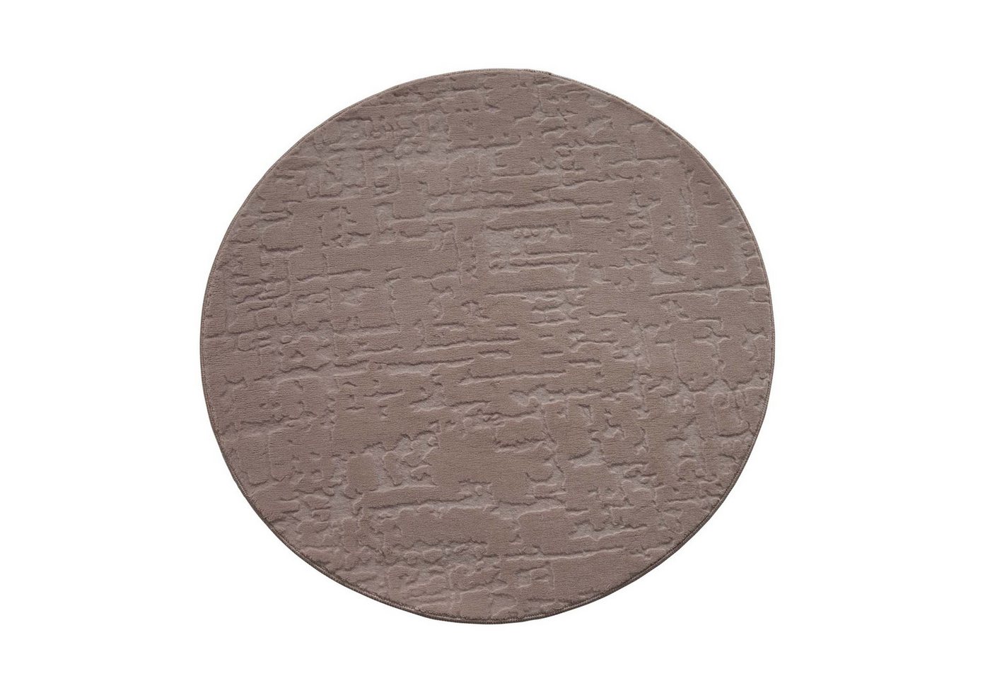 TaraCarpet Teppich TaraCarpet Homestyle 399 Vintage, rund, Höhe: 10 mm, Vintage hoch-tief weich waschbar taupe 80x80 rund