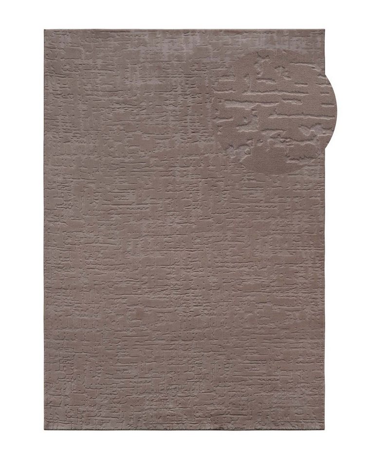 TaraCarpet Teppich TaraCarpet Homestyle 399 Vintage, rund, Höhe: 10 mm, Vintage hoch-tief weich waschbar taupe 80x80 rund Bild 4