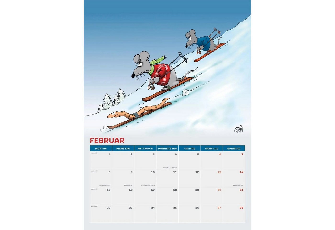 Lappan Verlag Wandkalender Uli Stein Tierische Zeiten 2027: Monatskalender für die Wand
