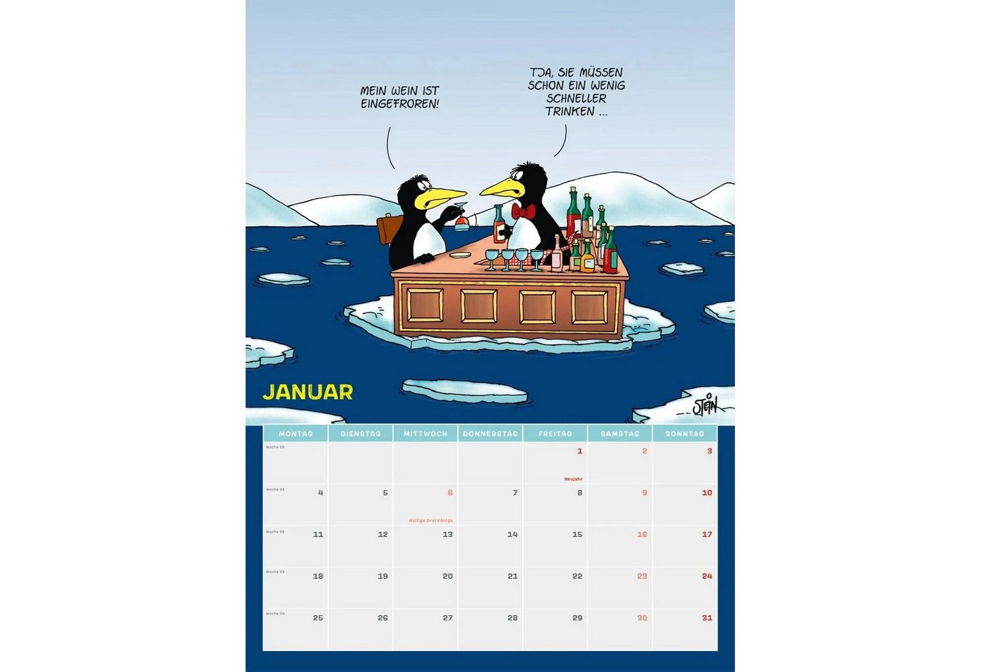 Lappan Verlag Wandkalender Uli Stein Tierische Zeiten 2027: Monatskalender für die Wand Bild 4