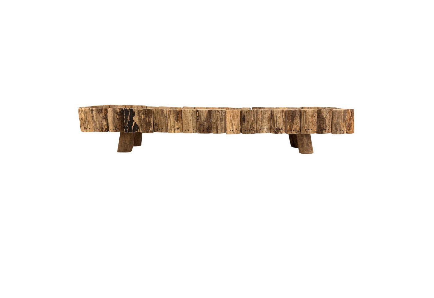 Online-Fuchs Adventskranz länglich aus Holz für Stumpenkerzen - Weihnachtsdekoration, natürlicher rustikaler Look mit zusätzlichen Dekorationsmöglichkeiten Bild 5