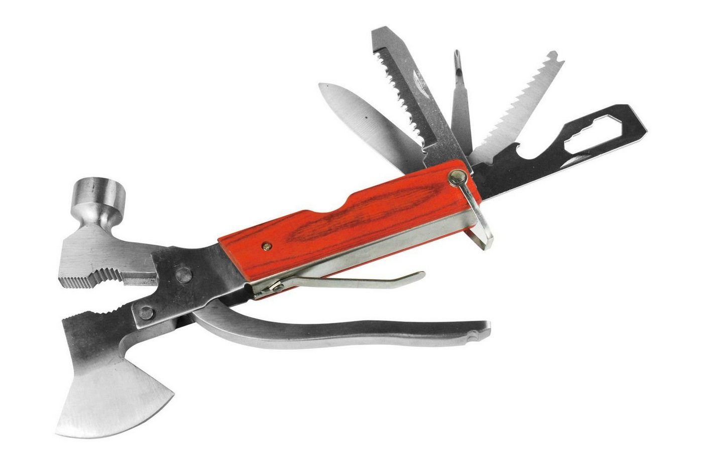 BAYLI Campinghammer 2er Set Camping Multitool mit Hammer Zange Beil Säge Schraubendreher