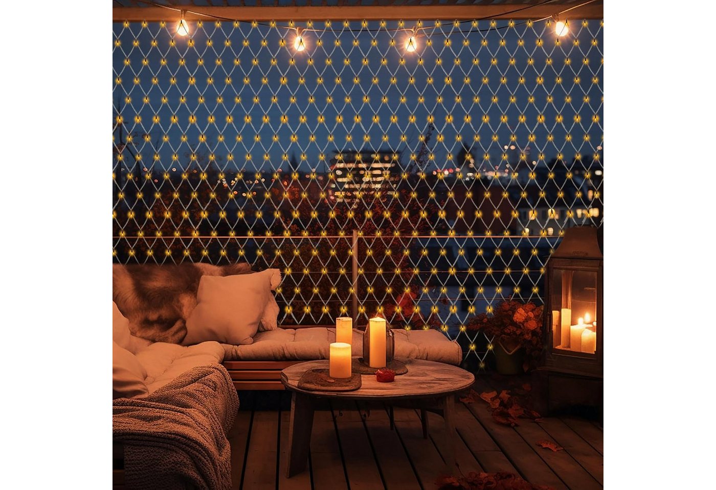 Salcar LED-Lichterkette LED Lichternetz outdoor Lichterkette Garten Weihnachtsdeko aussen, Warmweiß, 8 Modi, Timer, Memory-Funktion, 3x2m, 204 LED Bild 5