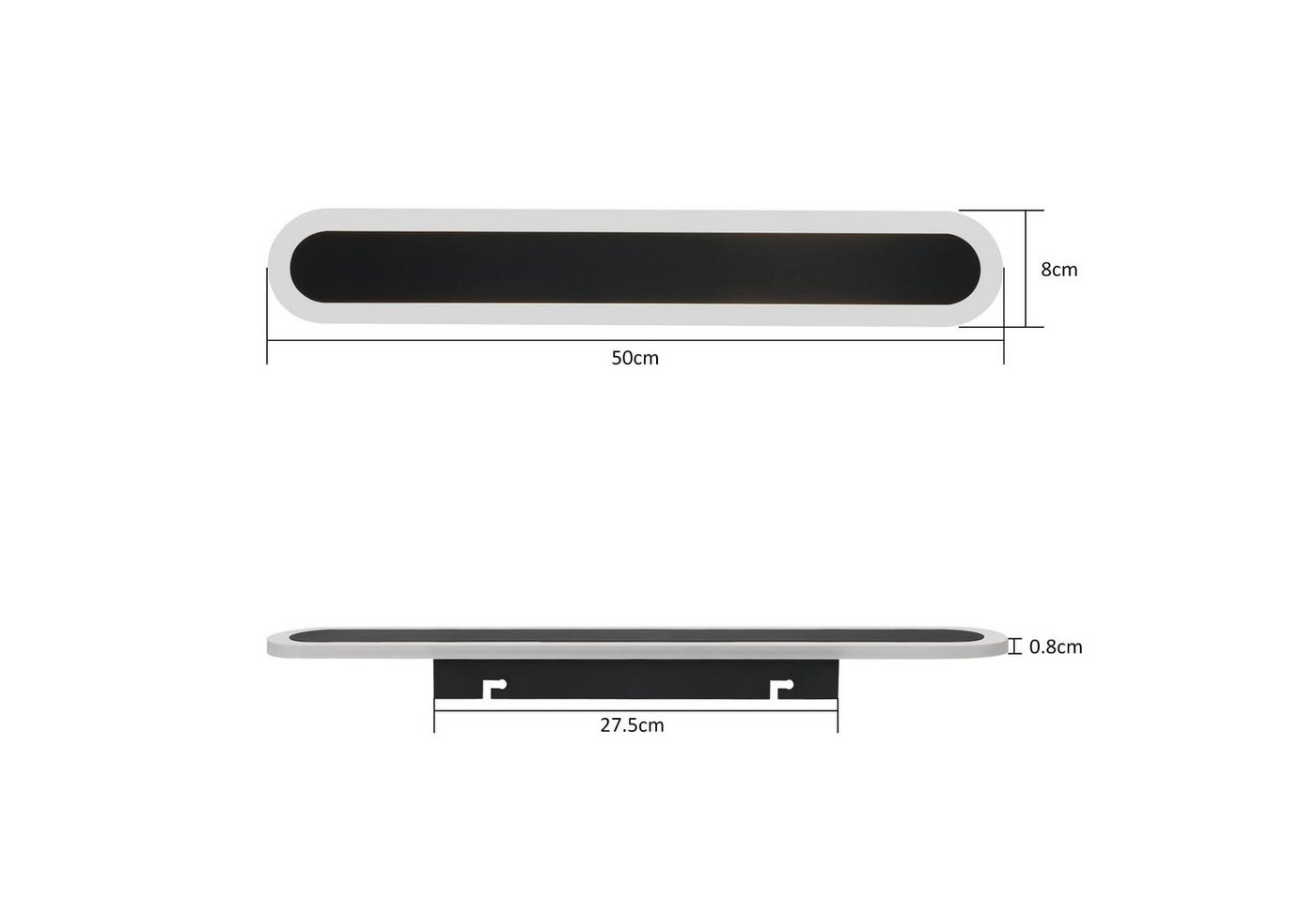 ZMH LED Außen-Wandleuchte Schwarz 3000K Wandbeleuchtung 26W Modern Außen für Hauswand, LED fest integriert, Warmweiß, 3000K, LED Außen-Wandleuchte Schwarz Bild 5