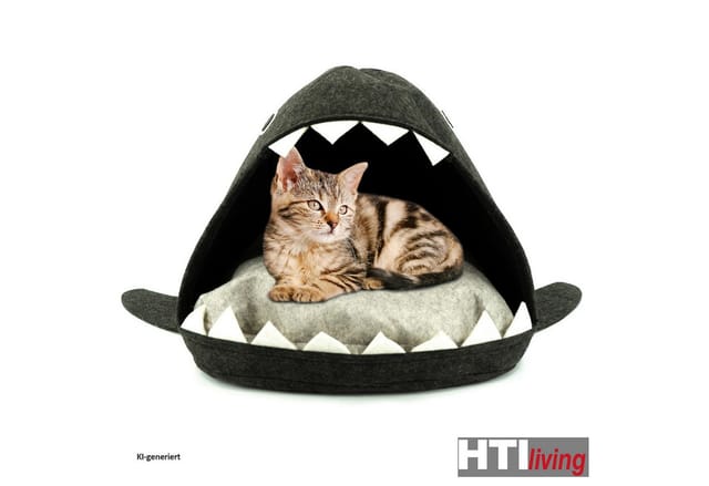 HTI-Living Katzenhaus mit Kissen Haiform