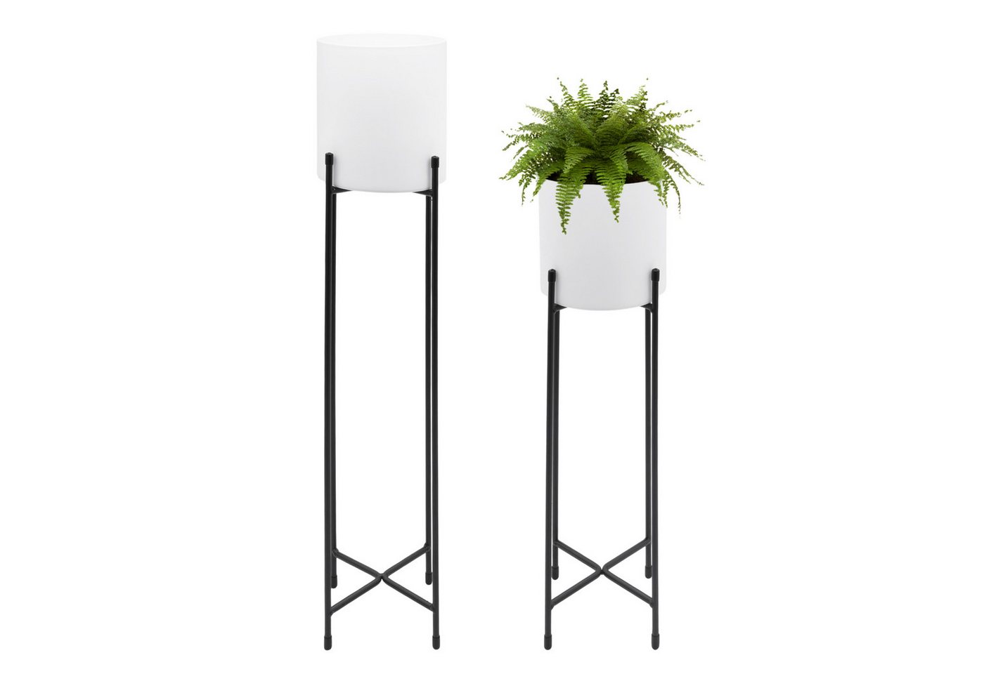 Spetebo Blumenständer Blumentopfgestell inkl. Töpfe weiß Bild 5