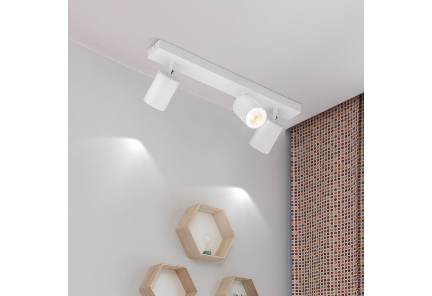 ZMH Deckenstrahler 3 Flammig Deckenleuchte Modern 42CM GU10 für Schafzimmer Wohnzimmer, ohne Leuchtmittel, max. 6W pro Spot, 42×5,5×14cm, kompakt Bild 3
