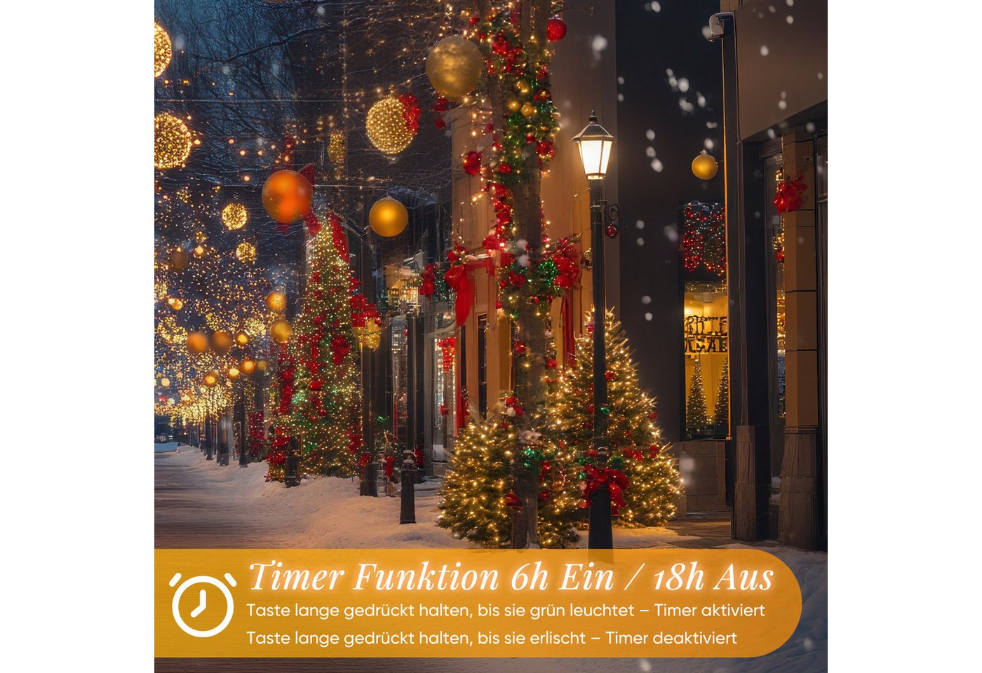 Salcar LED-Lichterkette LED-Lichterkette Aussen Cluster Weihnachtslichterkette Warmweiß, 5M-200 LEDs, 8 Modi, Timer & Memory für Weihnachtsdeko Innen & Außen Bild 5