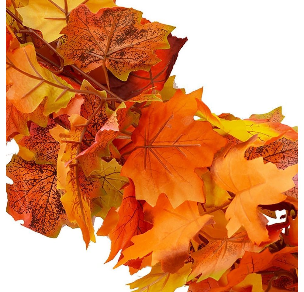 Bomiclss Girlande Künstliche Ahornblatt Girlande,Ahornblatt-Girlande, je 175 cm, aufhängbare Ranke mit Herbstlaub,ideal als Dekoration für Thanksgiving