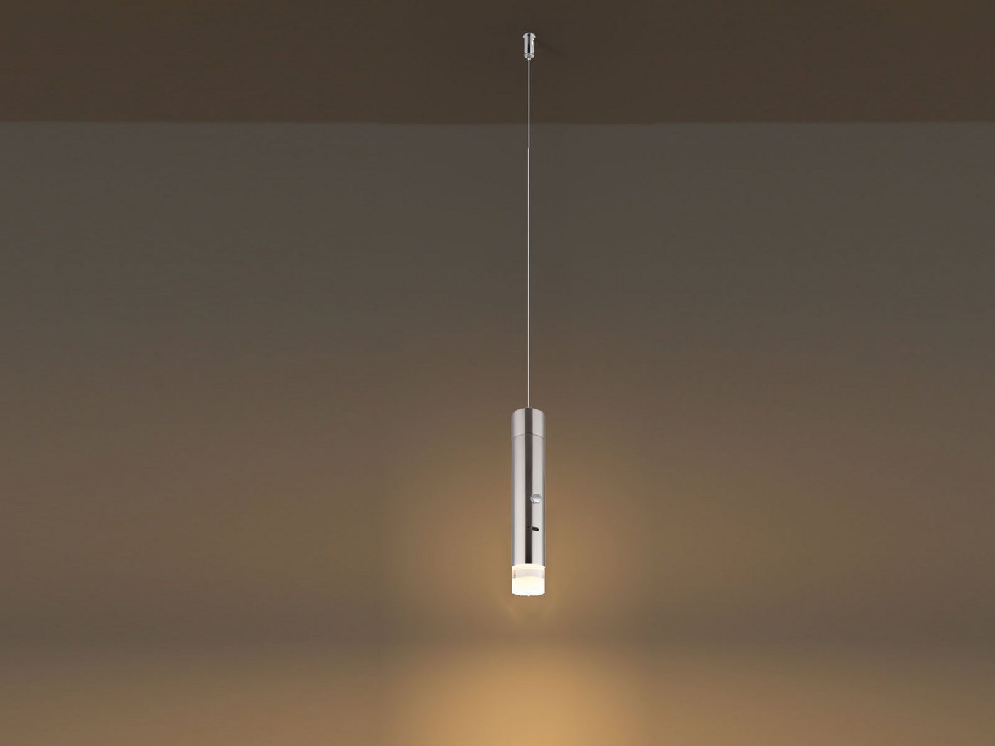 GLOBO LIGHTING LED Pendelleuchte, Dimmfunktion, LED fest integriert, Warmweiß, 2in1 Akku-Lampe Silber: Hängelampe einflammig & Taschenlampe, Ø 3,8cm