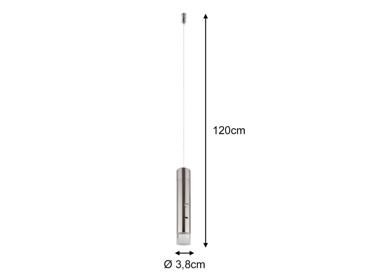 GLOBO LIGHTING LED Pendelleuchte, Dimmfunktion, LED fest integriert, Warmweiß, 2in1 Akku-Lampe Silber: Hängelampe einflammig & Taschenlampe, Ø 3,8cm Bild 5