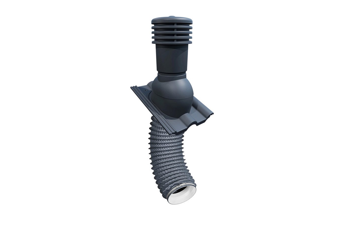 Bandloo Lüftungsschacht Set Eurovent VENTOS X PLUS 150 mm Anthrazit + FLEXOS X PLUS 60 cm Grau, 1-St. Bild 2