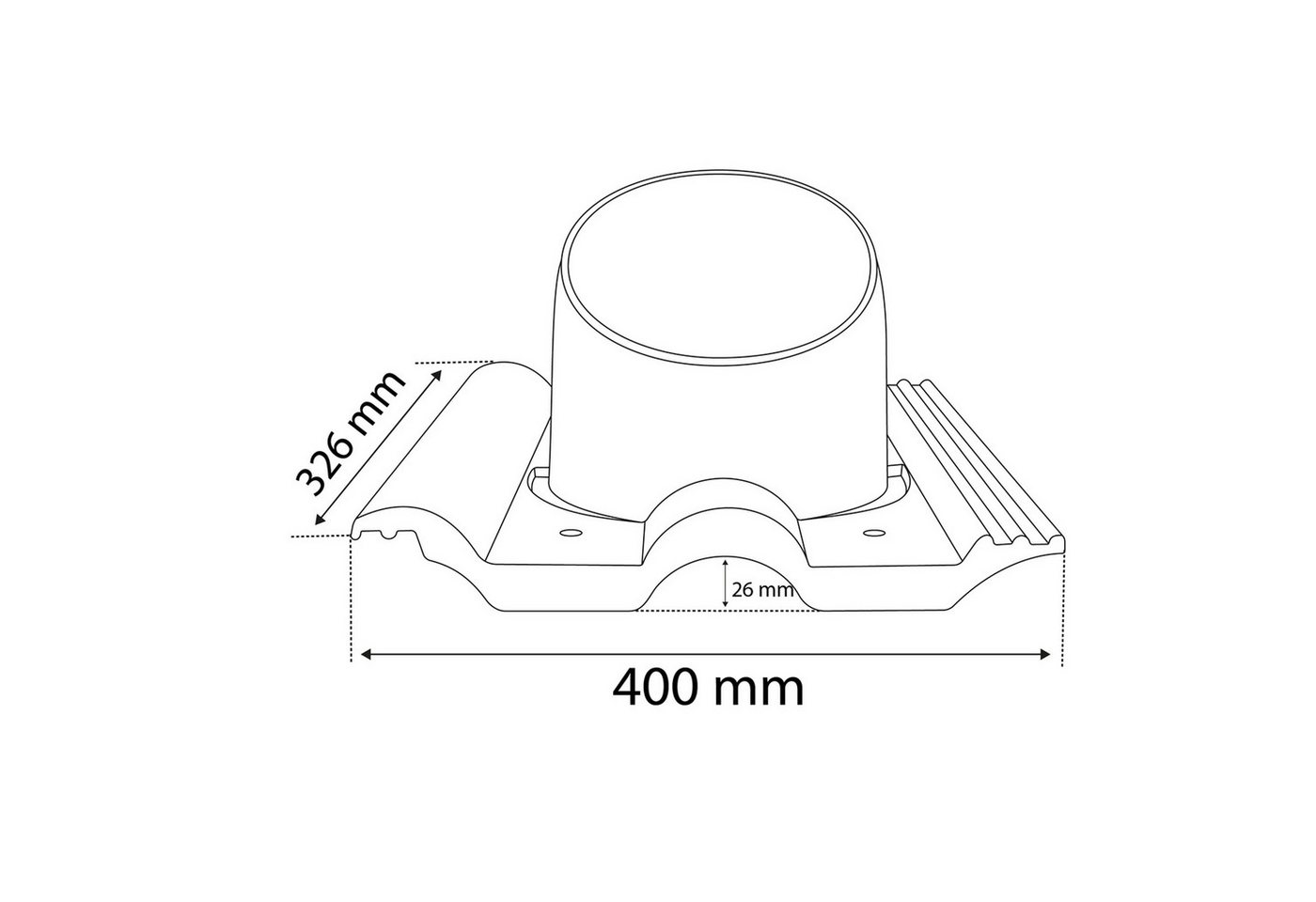 Bandloo Lüftungsschacht Set Eurovent VENTOS X PLUS 150 mm Anthrazit + FLEXOS X PLUS 60 cm Grau, 1-St. Bild 4