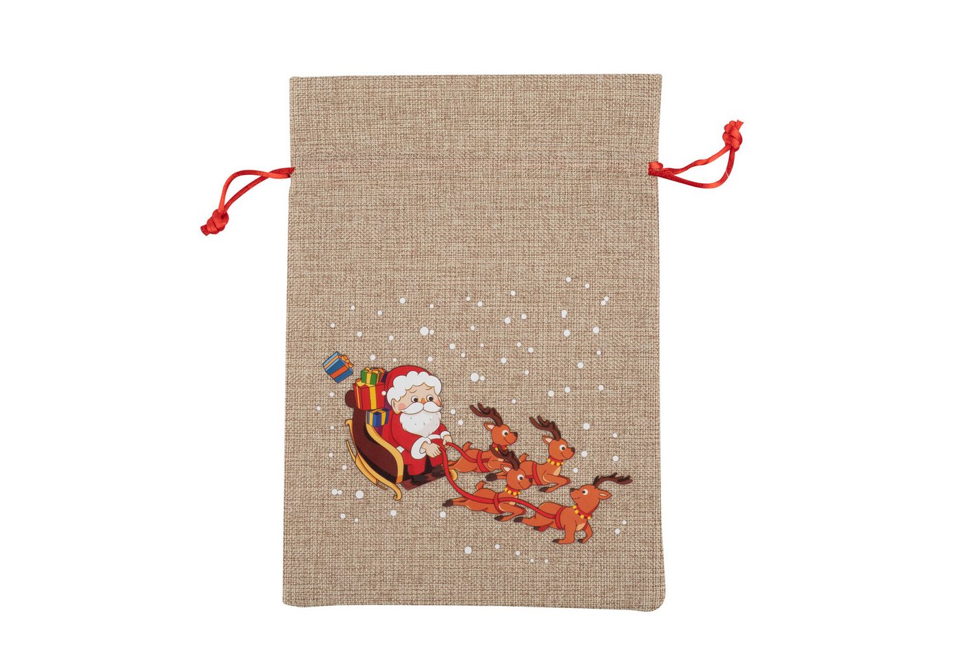 Idena Geschenkpapier Idena Bundle Jutesäcke Weihnachtsmann Schlitten 15x22cm 4 Stück