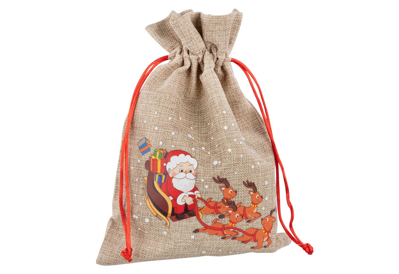 Idena Geschenkpapier Idena Bundle Jutesäcke Weihnachtsmann Schlitten 15x22cm 4 Stück Bild 5