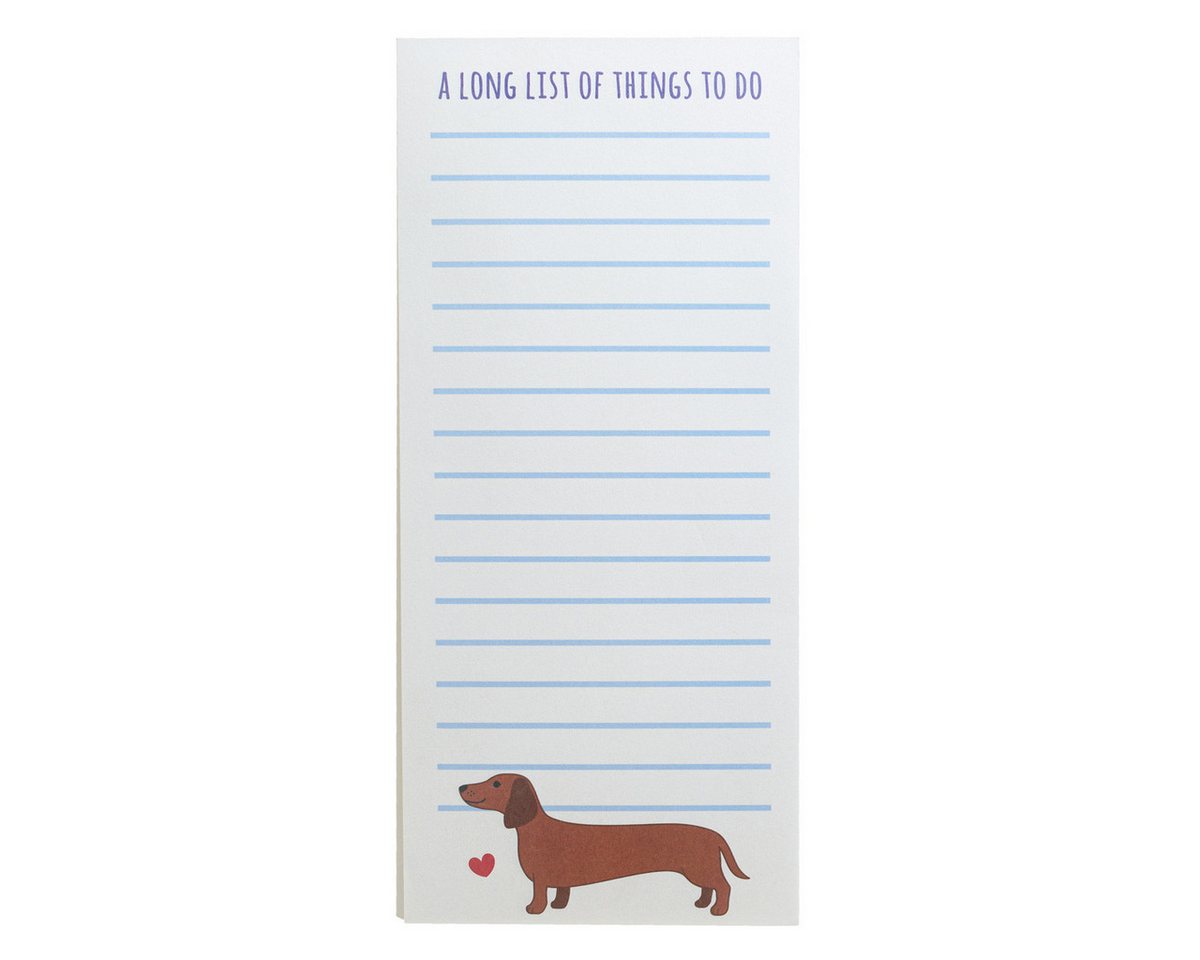 Sass & Belle Notizblock mit Magnet Dackel, Hummer, Sardine, Mediteran, ca. 21 x 9,5 x 0,7 cm