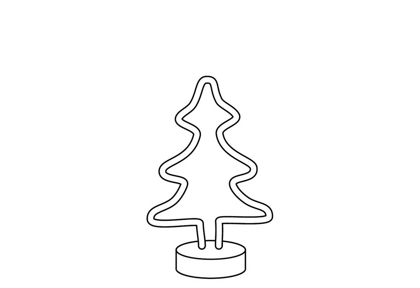 SATISFIRE LED Dekolicht LED Neonlicht TANNENBAUM Neonschild Leuchtfigur USB Batterie 27cm, grün