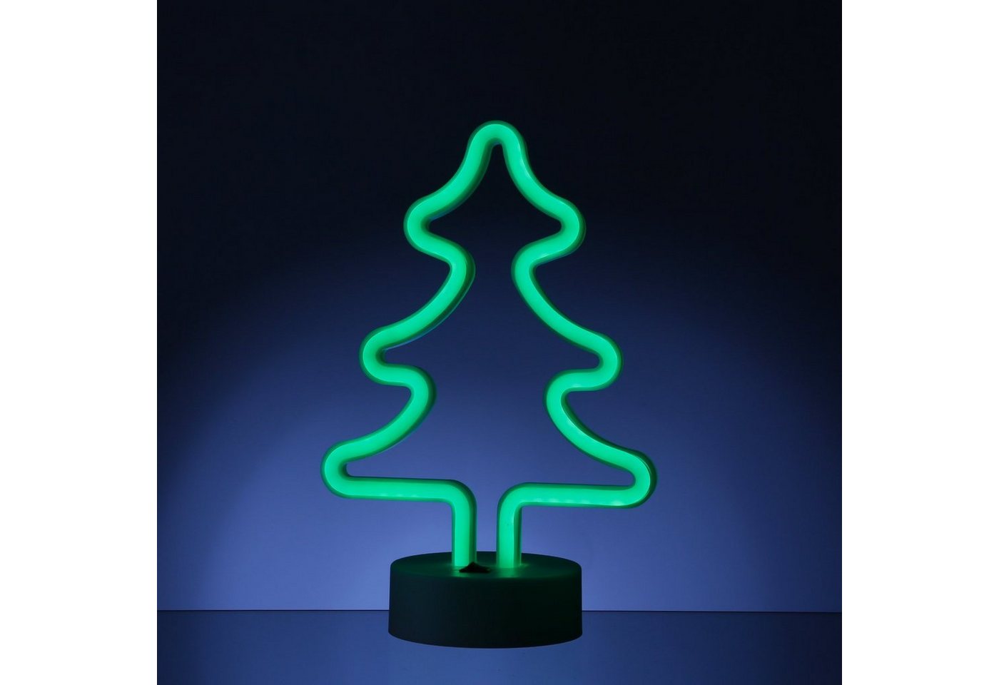SATISFIRE LED Dekolicht LED Neonlicht TANNENBAUM Neonschild Leuchtfigur USB Batterie 27cm, grün Bild 2