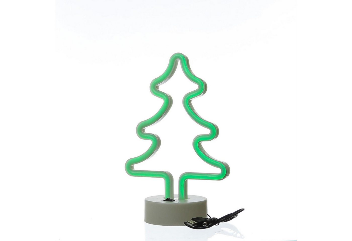 SATISFIRE LED Dekolicht LED Neonlicht TANNENBAUM Neonschild Leuchtfigur USB Batterie 27cm, grün Bild 4