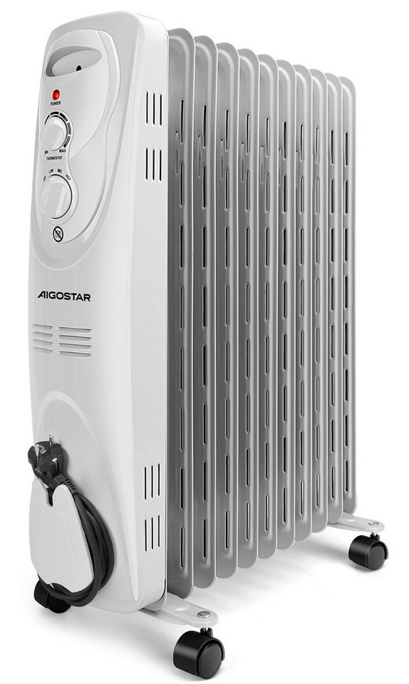 Aigostar Ölradiator 2300W Ölradiator energiesparend Heizkörper mit 11 Rippen, regulierbarer Thermostat