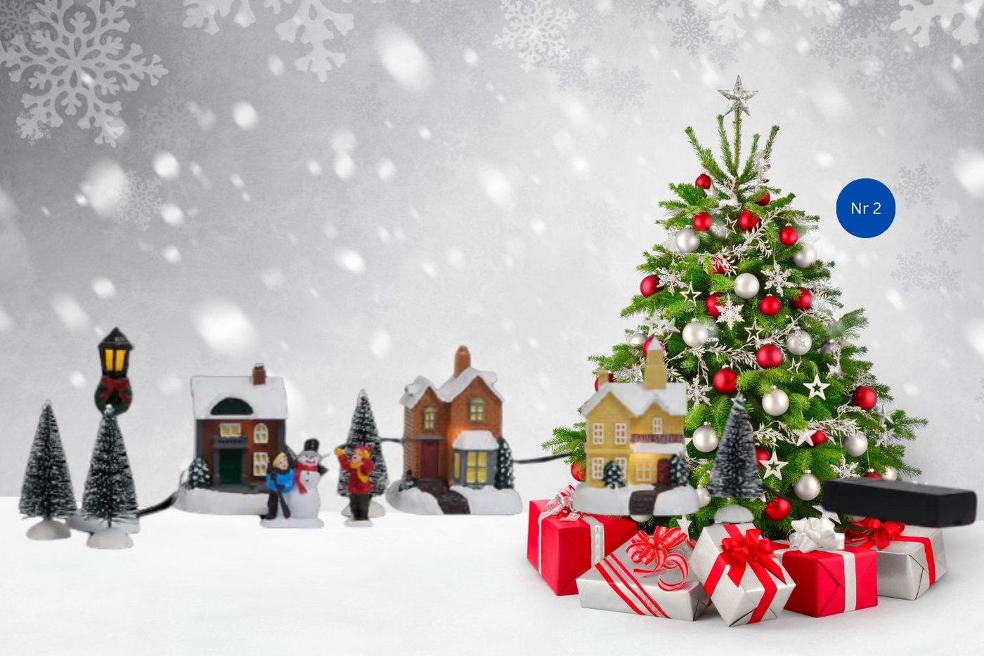 ZD Trading Haushaltshobel Magic Village Weihnachtsstadt Weihnachtsdorf mit Beleuchtung 10-tlg.