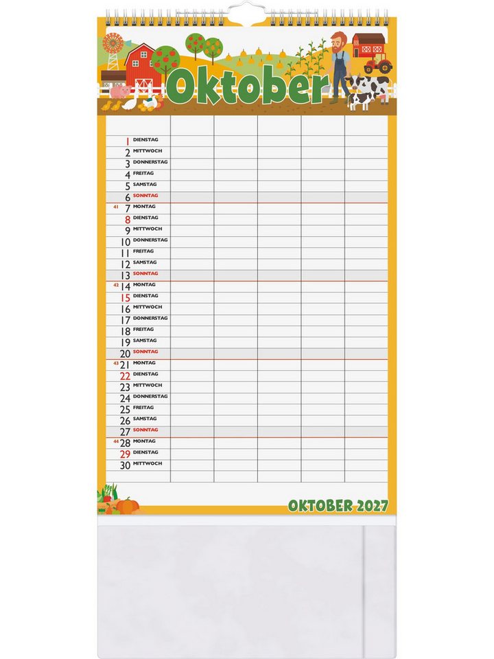 Baier & Schneider Familienkalender Familienkalender 2027 Graphics mit 5 Spalten, verlängerte Rückwand Bild 2