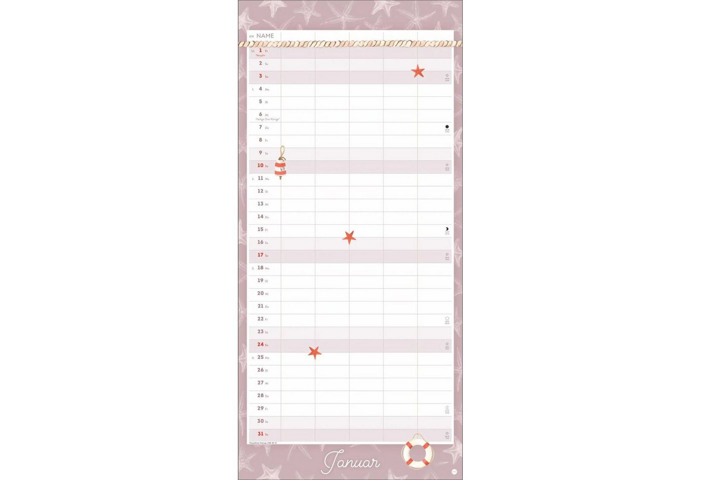 HEYE Wandkalender Meer Familie Familienplaner 2027 - Planer für alle an Deck Bild 2