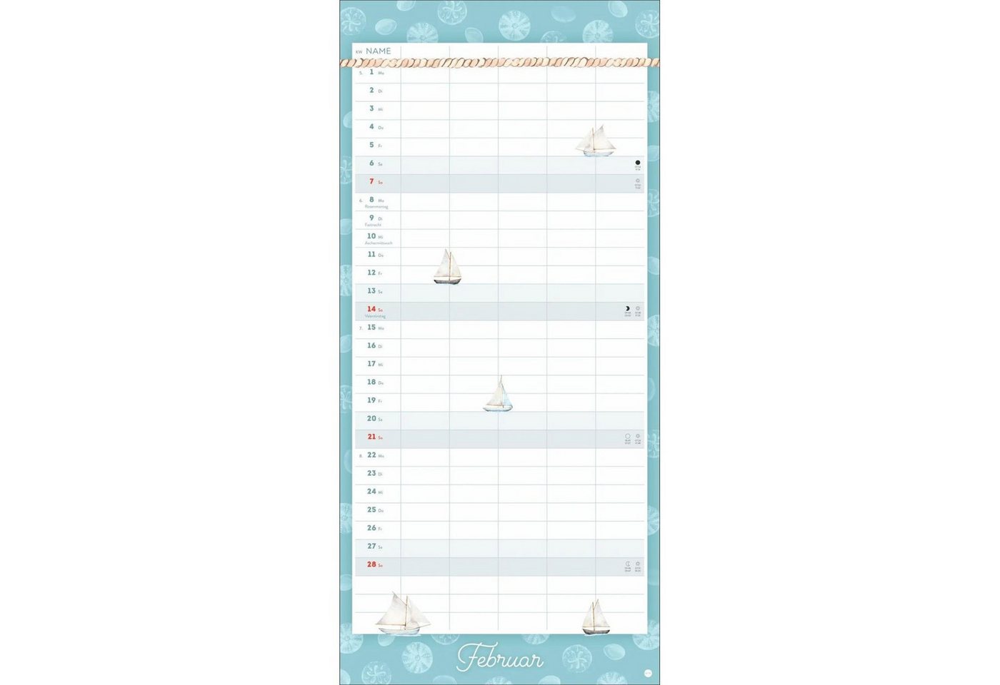 HEYE Wandkalender Meer Familie Familienplaner 2027 - Planer für alle an Deck Bild 4